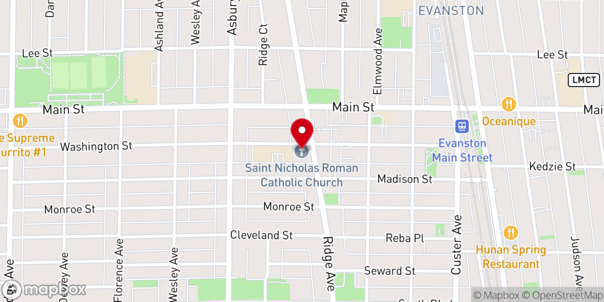 Map showing location of Saint Nicholas Roman Catholic Church