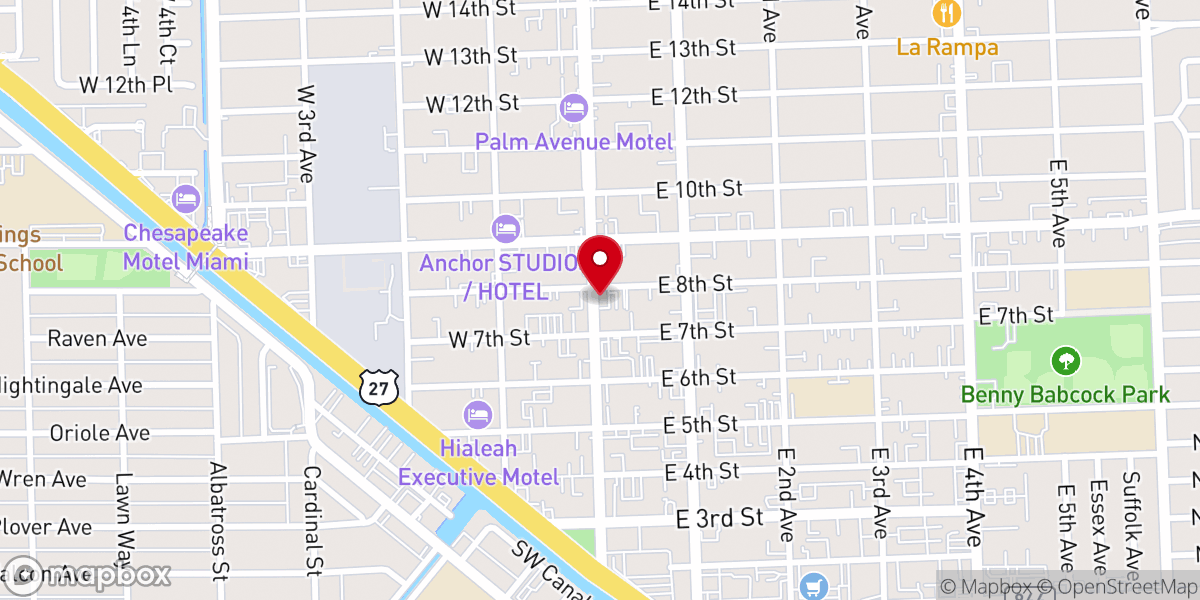 Map showing location of Church of God Spanish Mission
