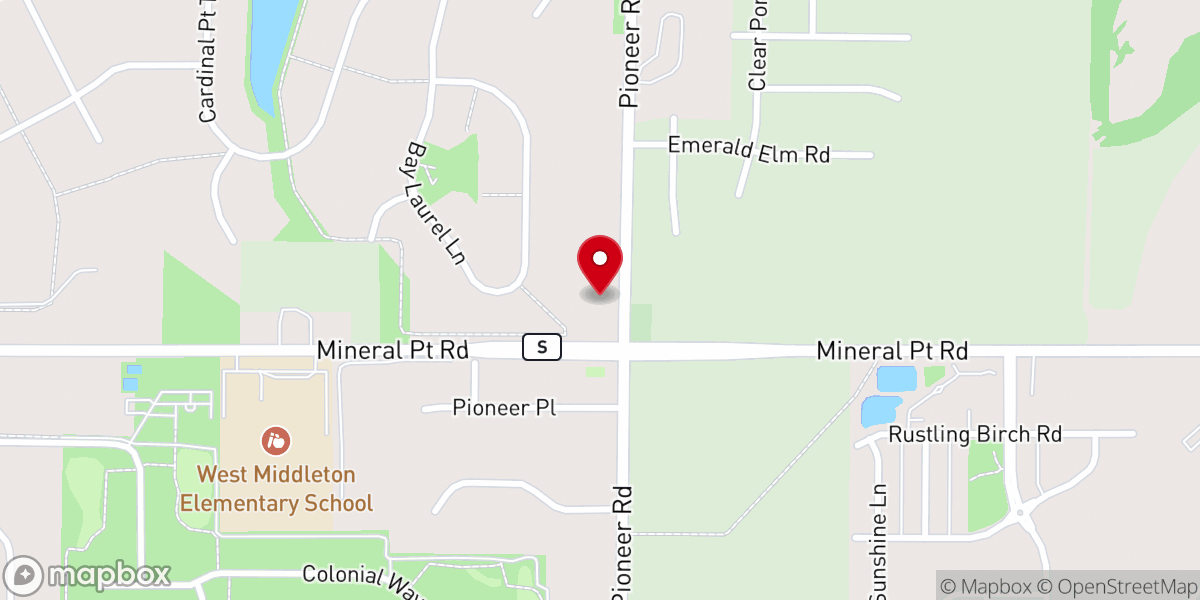 Map showing location of West Middleton Lutheran Church