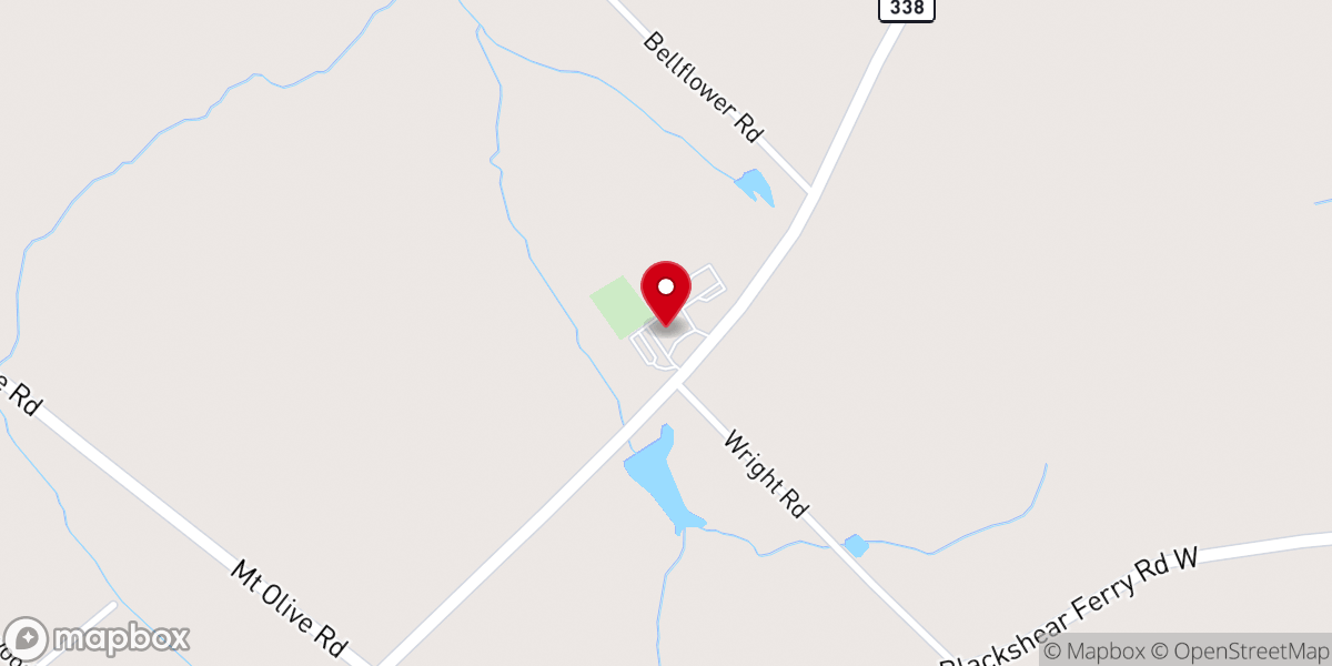 Map showing location of Poplar Springs North Baptist Church