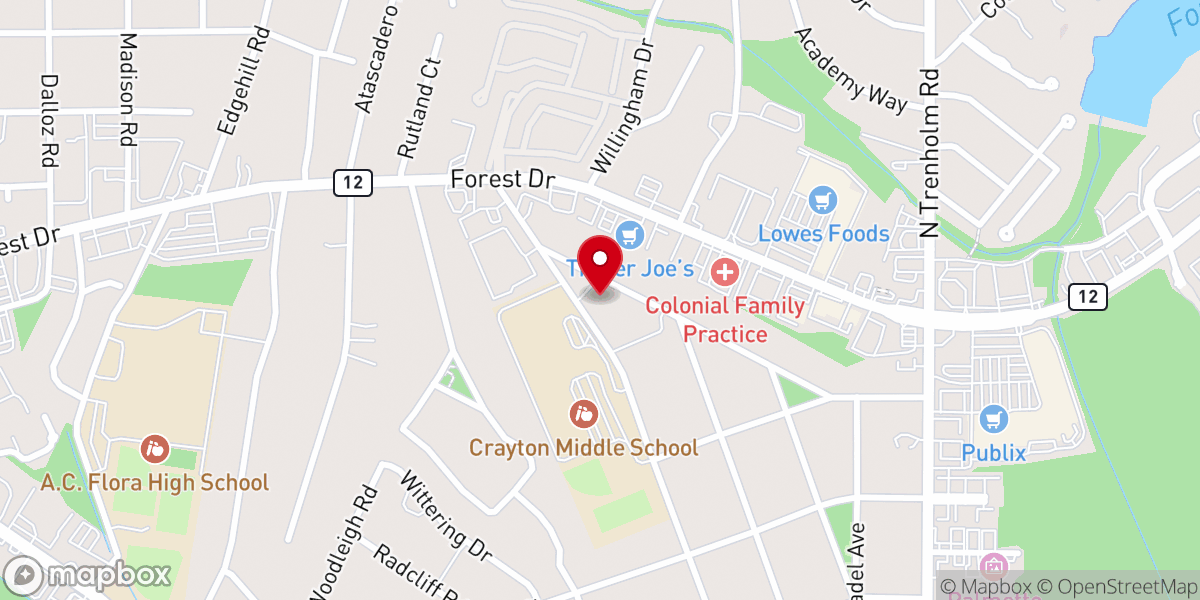 Map showing location of St. Martin's-in-the-Fields Episcopal Church