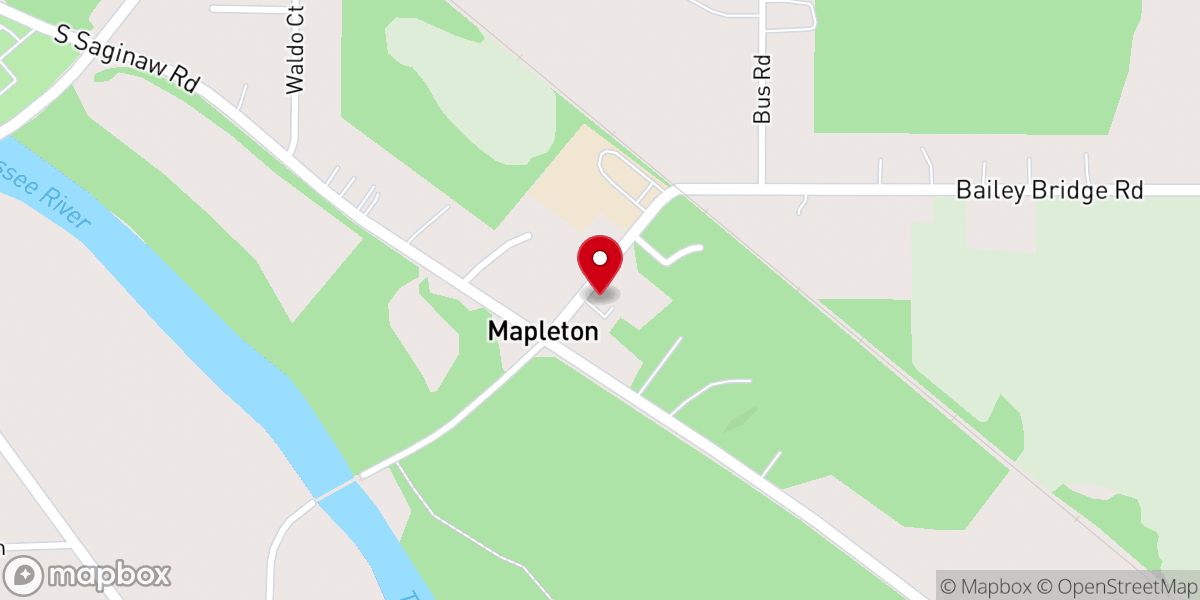 Map showing location of Mapleton Methodist Church