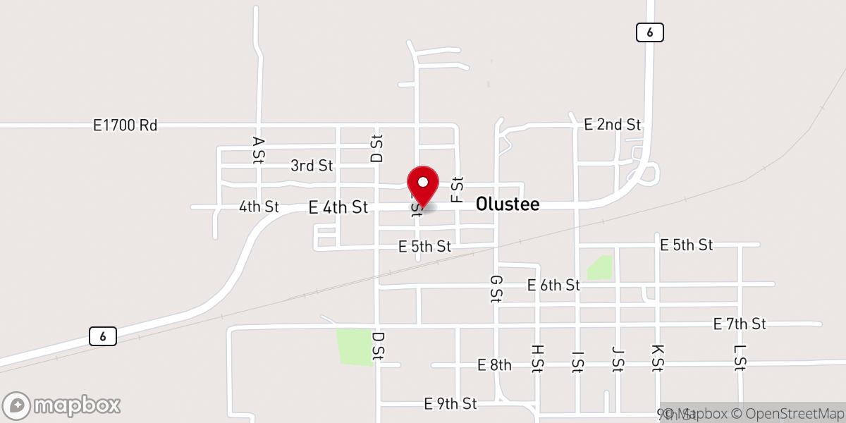 Map showing location of Olustee Community Building