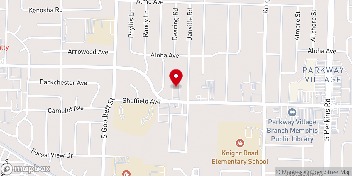 Map showing location of Southland Baptist Church