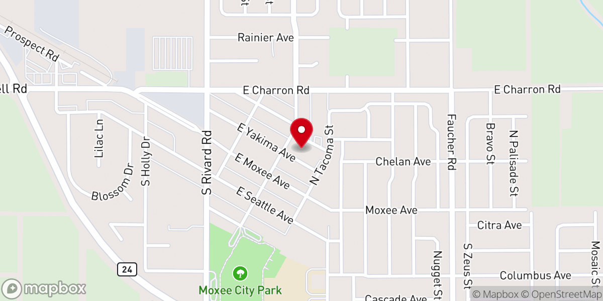 Map showing location of Holy Rosary Catholic Church