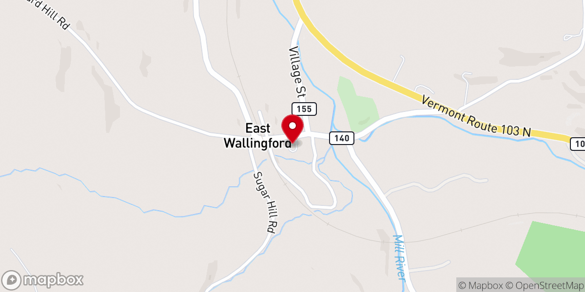 Map showing location of East Wallingford Baptist Church