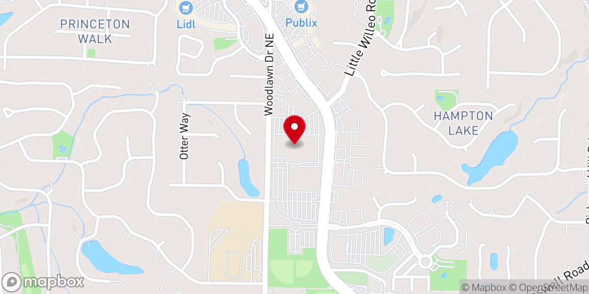 Map showing location of Johnson Ferry Baptist Church