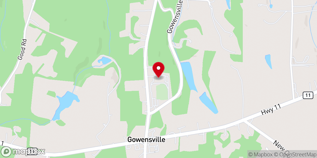 Map showing location of Gowensville Christian School