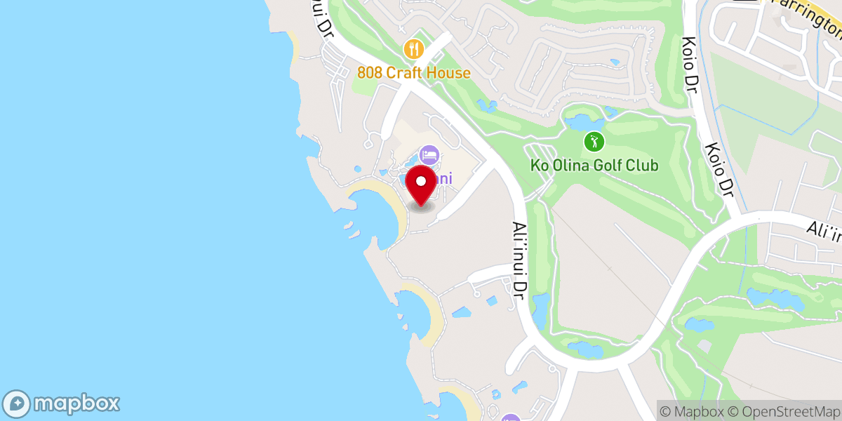 Map showing location of Ko Olina Chapel Place of Joy