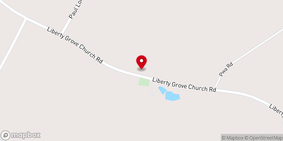 Map showing location of Liberty Grove Church