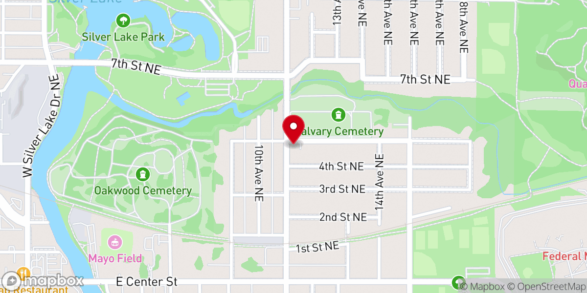 Map showing location of Rochester Baptist Church