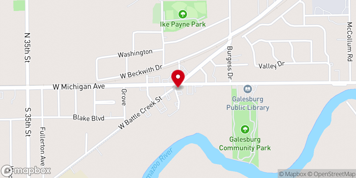 Map showing location of Galesburg