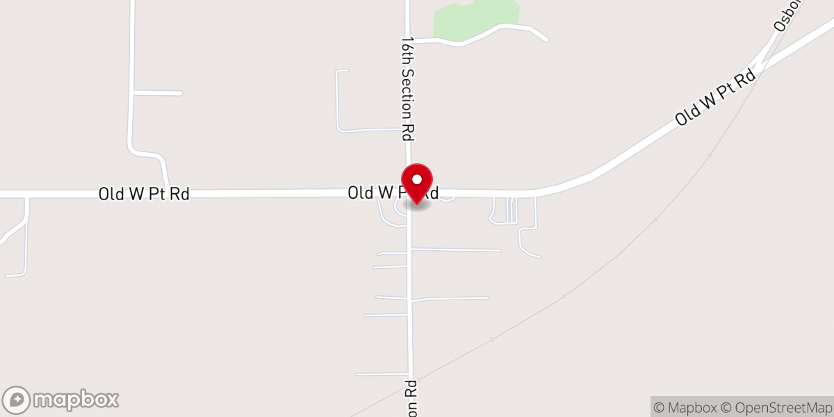 Map showing location of Sixteenth Section MB Church
