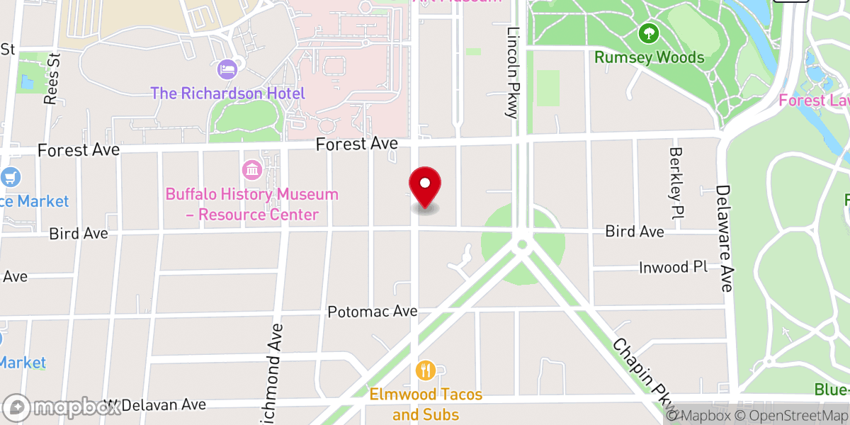 Map showing location of Congregation Beth Abraham