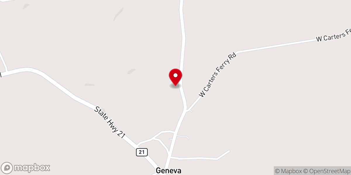 Map showing location of Geneva Baptist Church