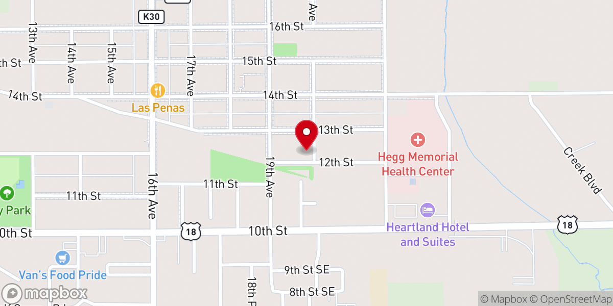 Map showing location of Our Saviors Lutheran Church