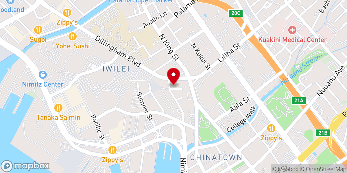 Map showing location of Interfaith Alliance Hawaii
