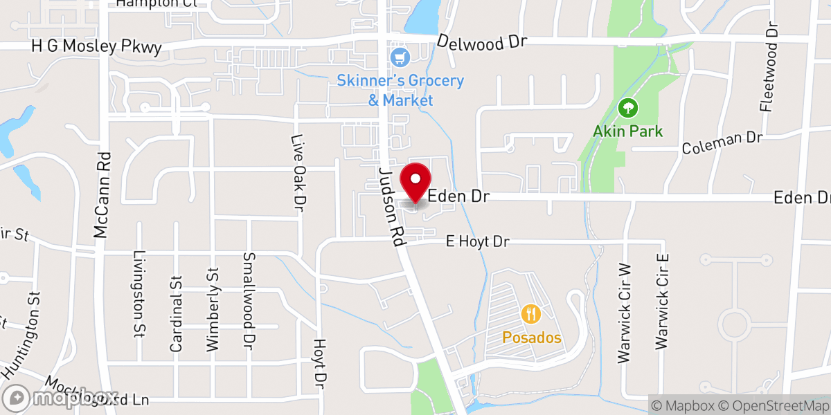 Map showing location of Longview First United Pentecostal Church