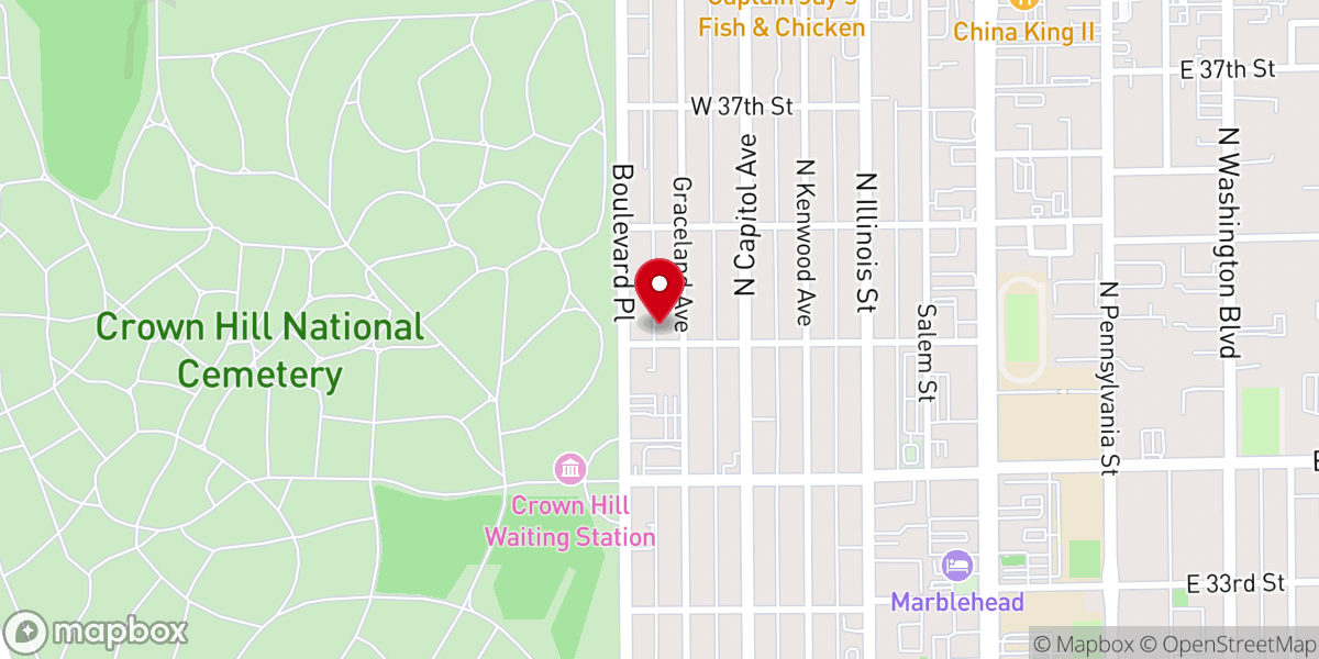 Map showing location of Mt Zion Baptist Church