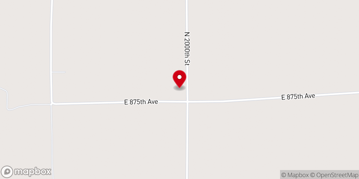Map showing location of Onion Prairie Church