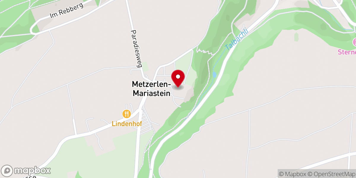 Map showing location of Kloster Mariastein