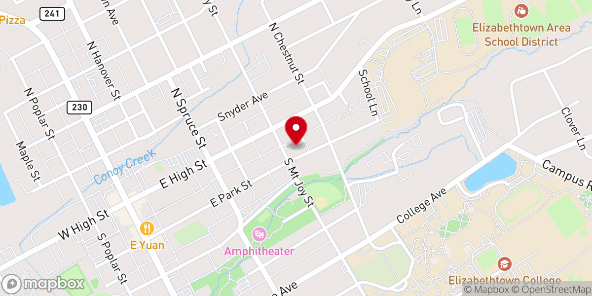 Map showing location of Park Street Mennonite Church
