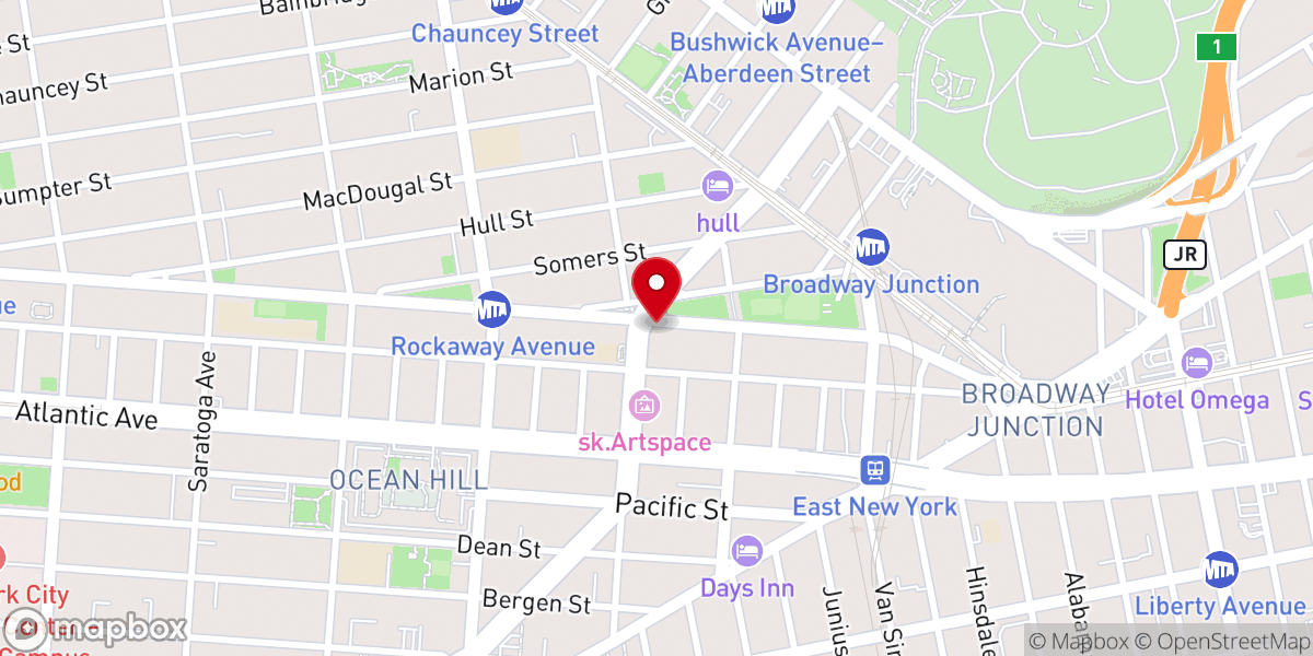 Map showing location of Upper Room Baptist Church