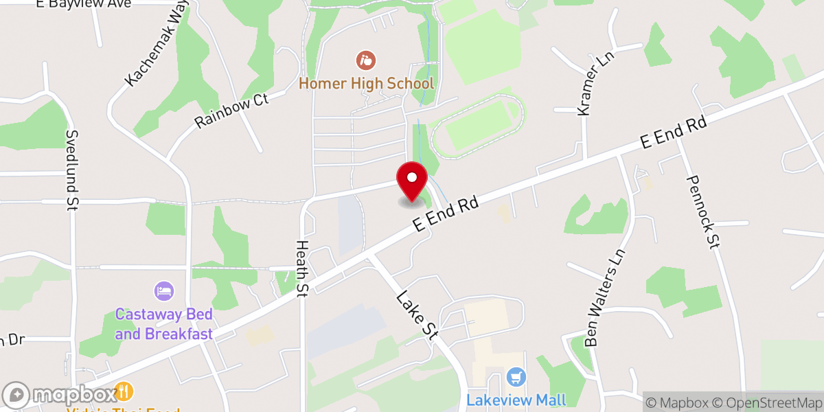 Map showing location of Homer Assembly of God