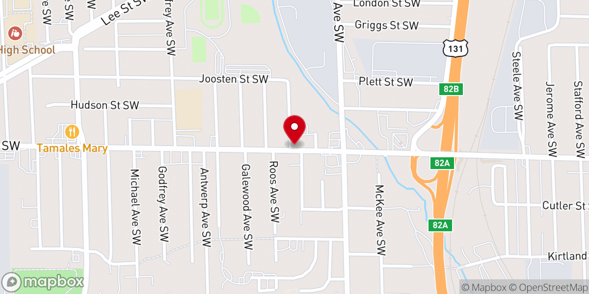 Map showing location of Eighth Reformed Church