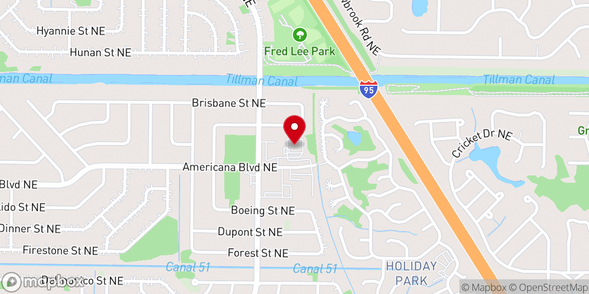 Map showing location of Outreach Evangelistic Pentecostal Church