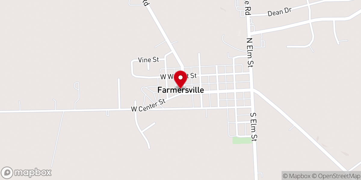 Map showing location of Farmersville