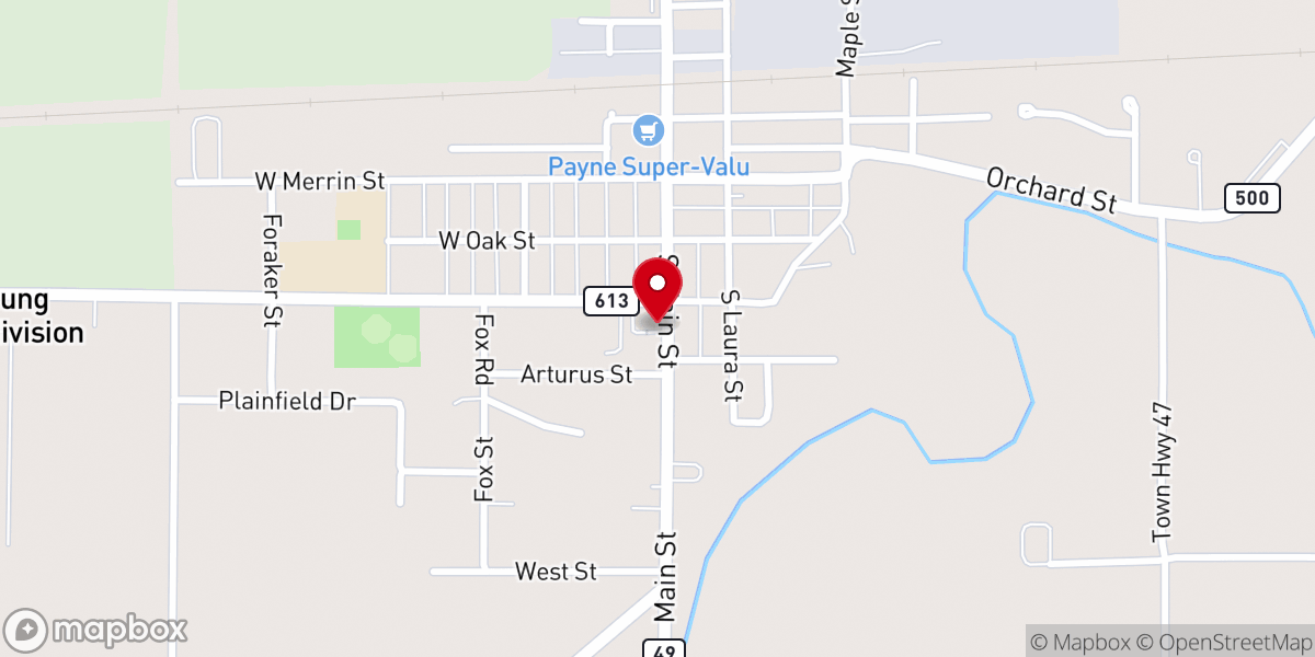 Map showing location of St Paul United Methodist