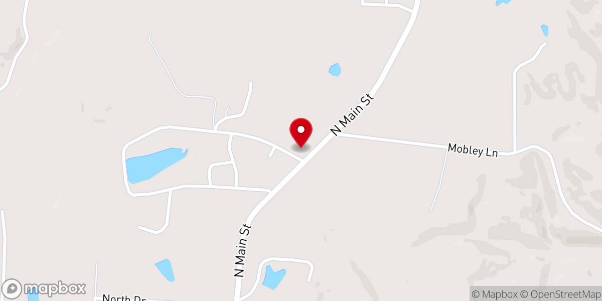 Map showing location of Lakeview Baptist Church
