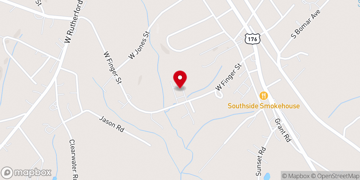 Map showing location of Bible Baptist Church