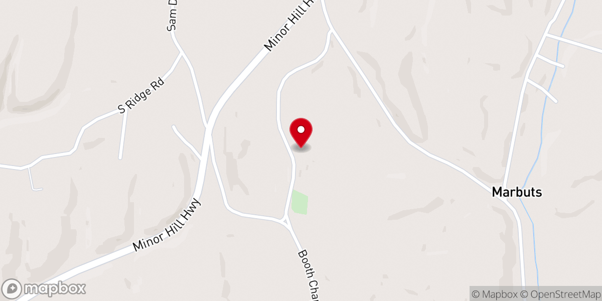 Map showing location of Booth Chapel Church of Christ