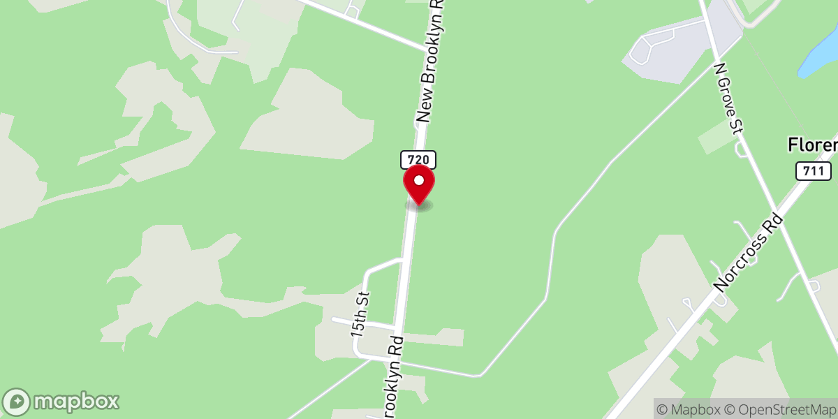 Map showing location of First Baptist Church