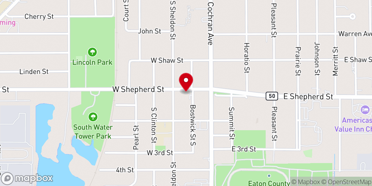 Map showing location of St. John's Episcopal Church