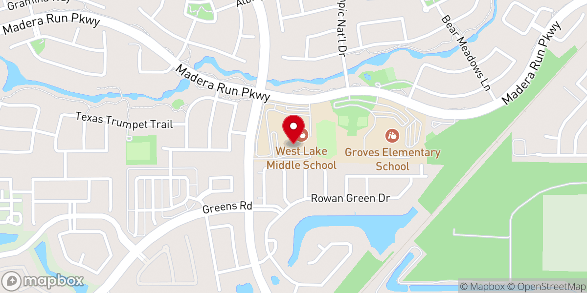 Map showing location of West Lake Church