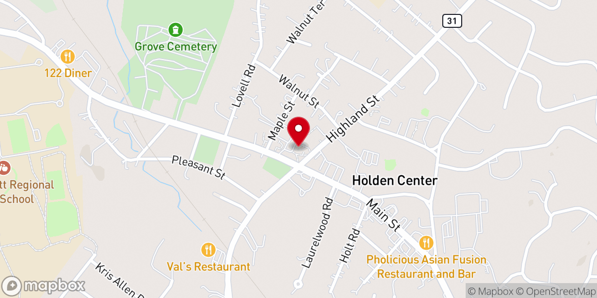 Map showing location of Corner Shop At The First Congregational Church