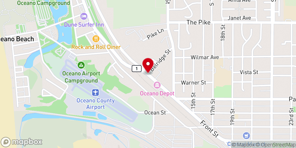 Map showing location of Front St AA