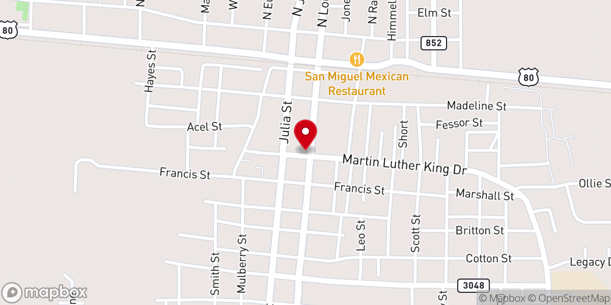 Map showing location of St. David's Episcopal Church