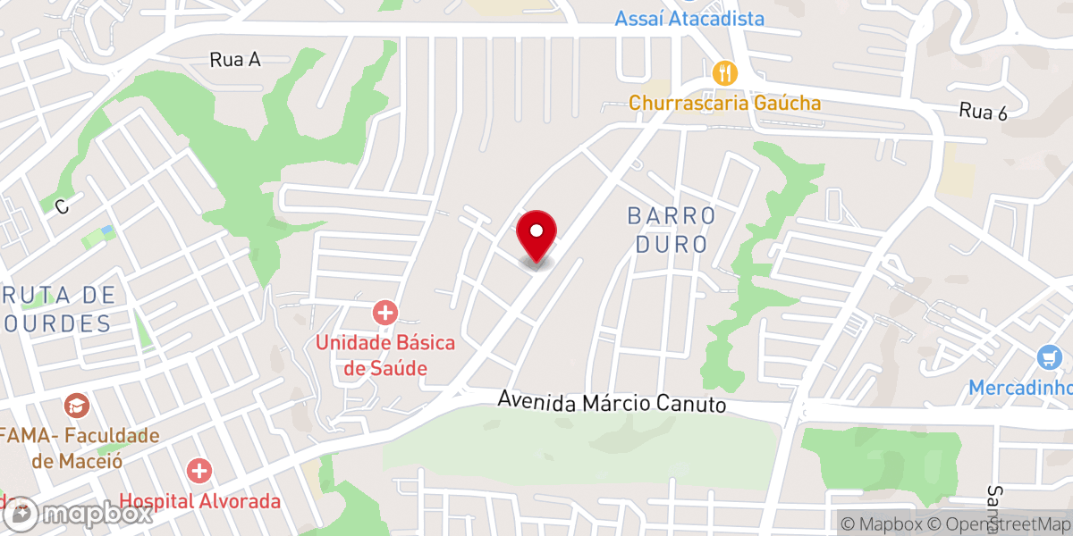 Map showing location of Assembleia De Deus - Barro Duro