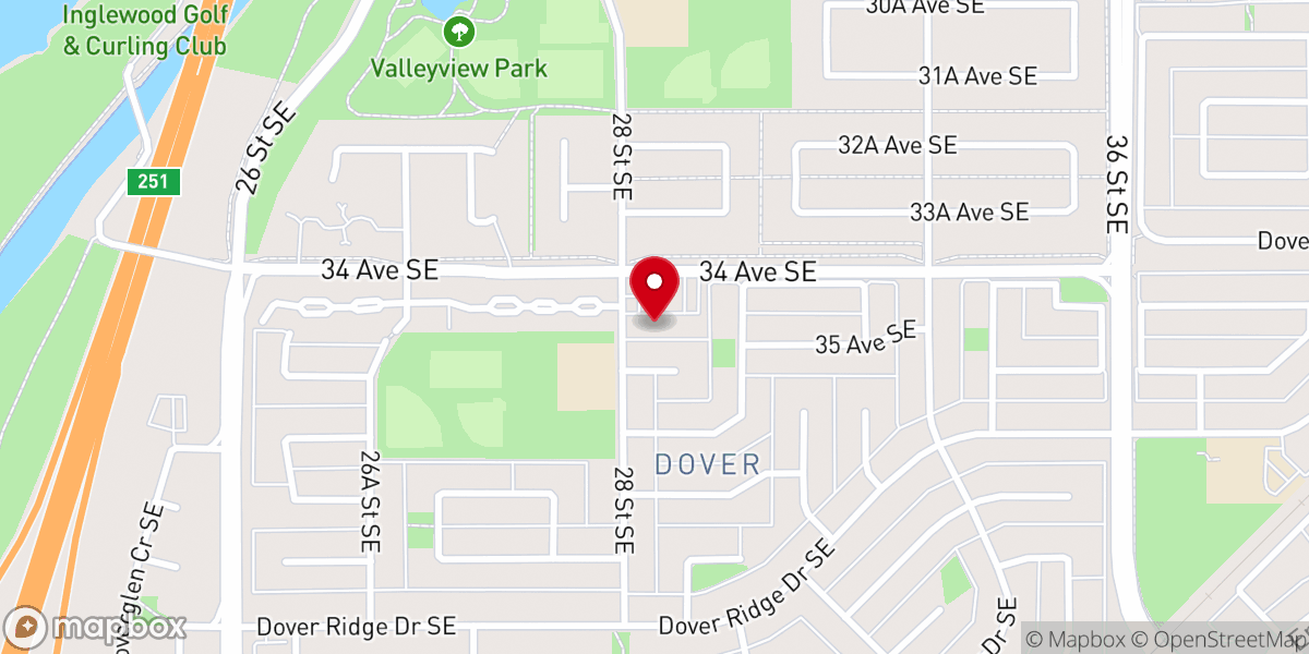 Map showing location of Shree Swaminarayan Satsang Vadtaldham Calgary