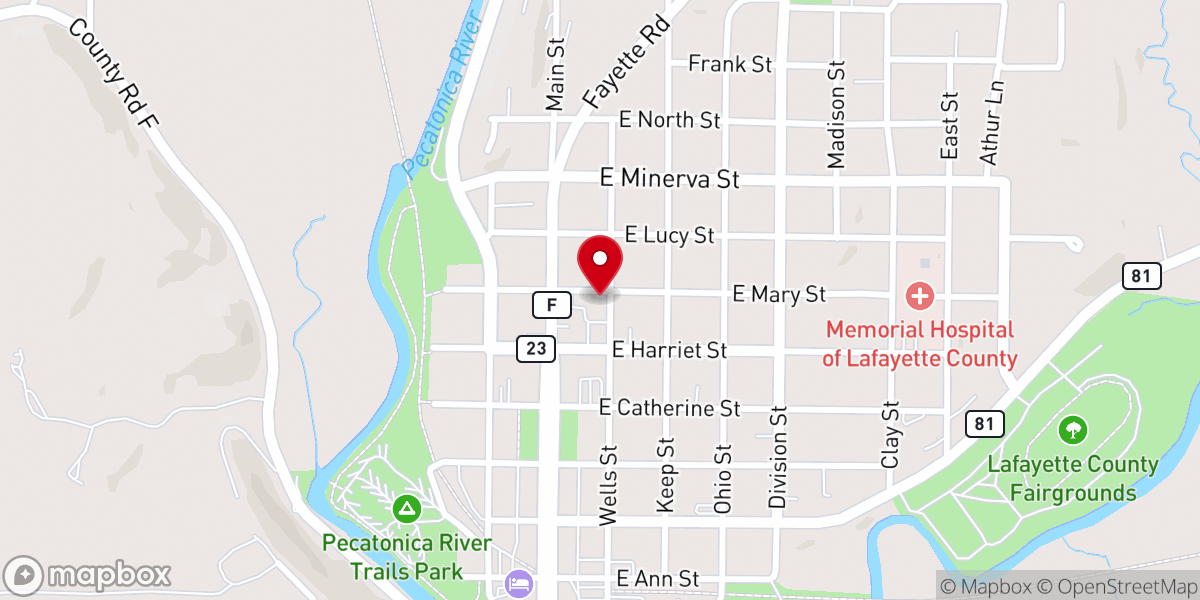 Map showing location of Holy Rosary School