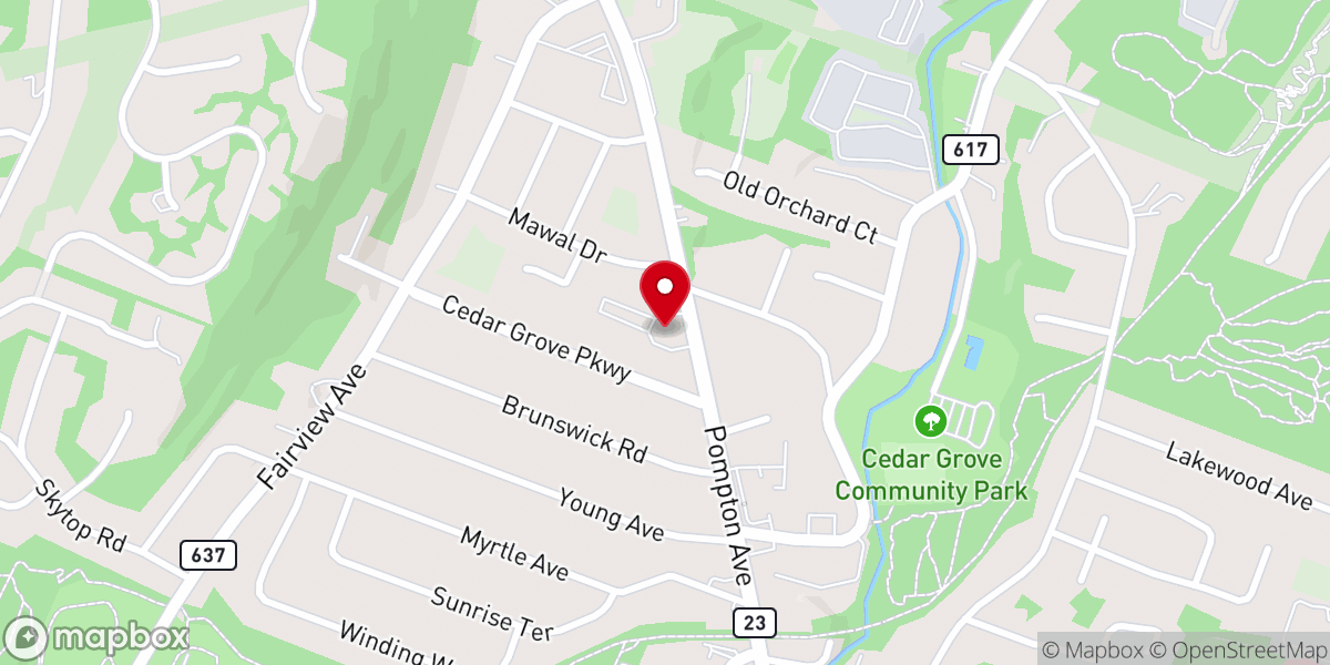 Map showing location of Temple Sholom of West Essex