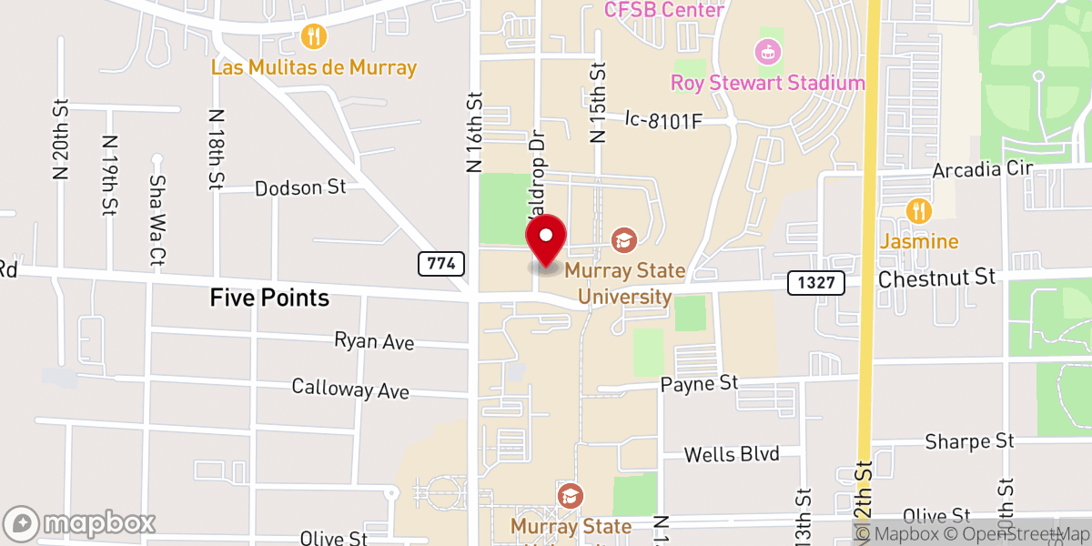 Map showing location of Baptist Campus Ministry