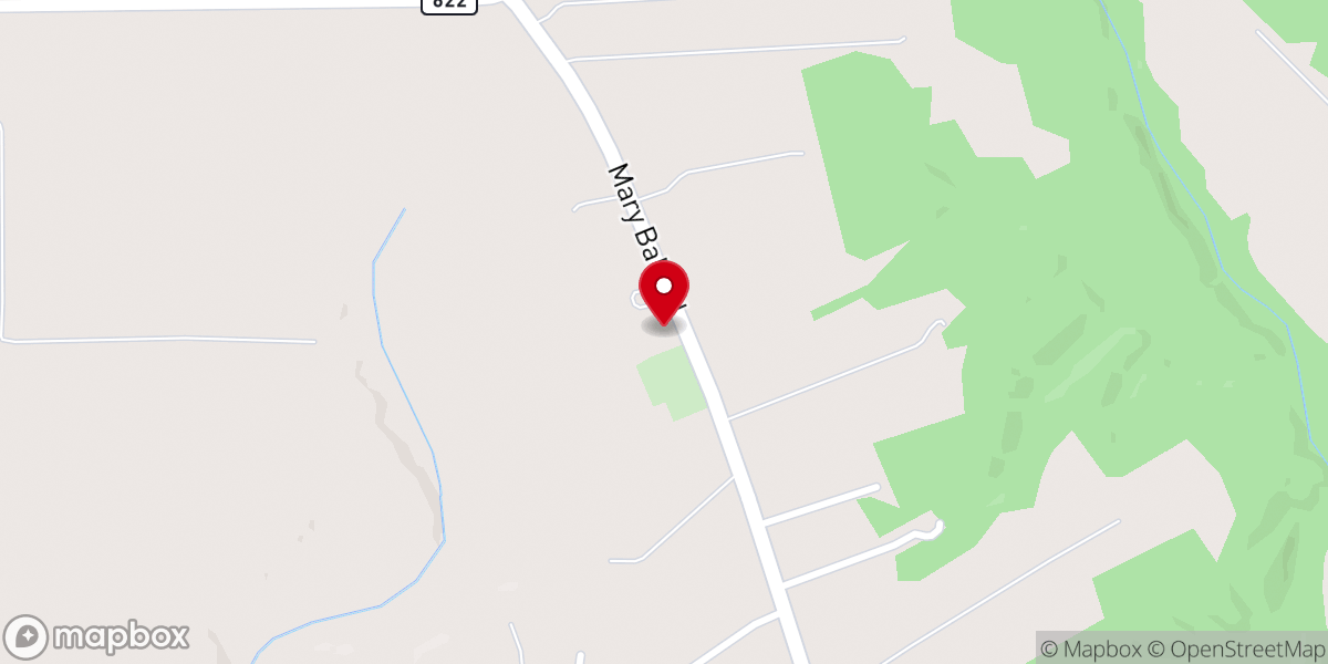 Map showing location of Beulah Baptist Church