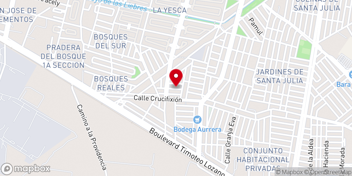 Map showing location of Fam. Bernal Misioneros en León, Gto.