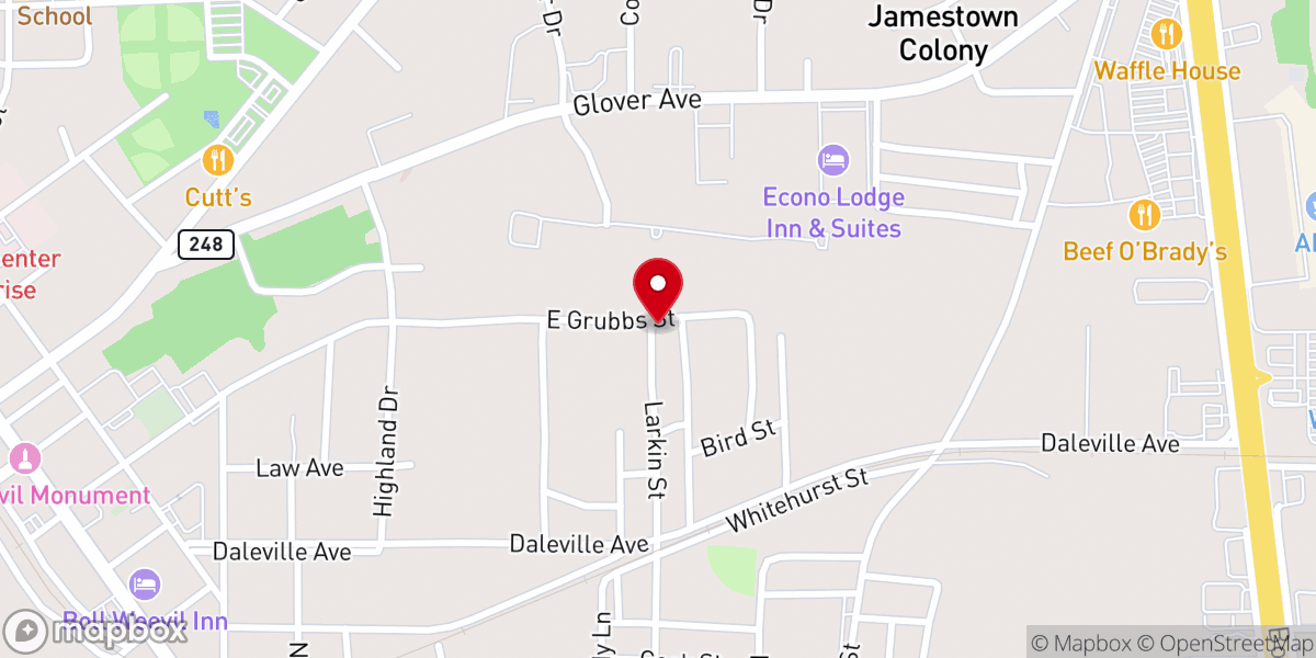 Map showing location of New Jerusalem Church of God in Christ