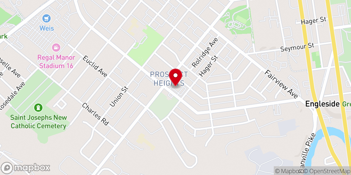 Map showing location of Bright Side Baptist Church